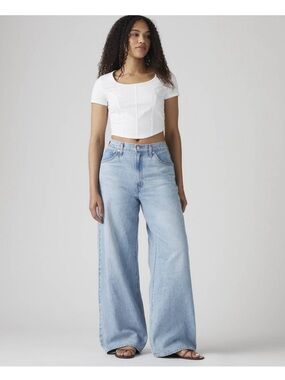 Levi’s Cinch Baggy Wide Leg Light Blue Denim Jeans - Women's